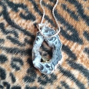 Carved agate necklace